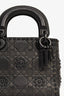 Christian Dior 2018 Black Embellished Cannage Mini Lady Dior Top Handle with Chain Strap