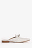 Hermès White Leather Kelly Mules Size 39