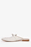 Hermès White Leather Kelly Mules Size 39