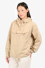 Prada 2023 Beige Triangle-Logo Panama Cotton Windbreaker Size 38