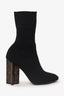 Louis Vuitton Black Stretch Logo Silhouette Heeled Boots Size 37