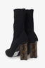 Louis Vuitton Black Stretch Logo Silhouette Heeled Boots Size 37