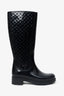 Louis Vuitton Black Rubber Monogram Rain Boots Size 36