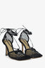 Bottega Veneta Black Stretch Lace Up Net Heels Size 36.5