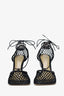 Bottega Veneta Black Stretch Lace Up Net Heels Size 36.5