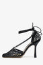 Bottega Veneta Black Stretch Lace Up Net Heels Size 36.5