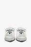 Prada Silver Vinyl Logo Mules Size 37
