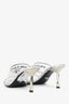 Prada Silver Vinyl Logo Mules Size 37