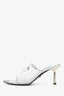 Prada Silver Vinyl Logo Mules Size 37