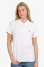 Moncler White Logo Polo Shirt Size L