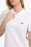Moncler White Logo Polo Shirt Size L