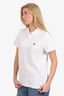 Moncler White Logo Polo Shirt Size L
