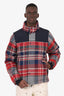 Moncler Red Plaid Detachable Sleeve 'Kerleo' Down Puffer Jacket Size 3 Mens