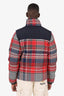 Moncler Red Plaid Detachable Sleeve 'Kerleo' Down Puffer Jacket Size 3 Mens