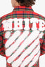 Off-White Red Check Diagonal Spray Flannel Shirt Size M Mens