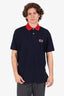 Gucci Navy GG Logo Embroidered Polo Shirt Size S Mens