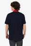 Gucci Navy GG Logo Embroidered Polo Shirt Size S Mens