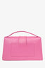 Jacquemus Pink Leather Le Bambino Grande Top Handle With Strap