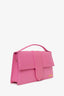 Jacquemus Pink Leather Le Bambino Grande Top Handle With Strap