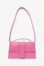 Jacquemus Pink Leather Le Bambino Grande Top Handle With Strap