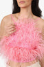 Cult Gaia Pink Feathered Open-back Joey Top Size XS