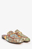 Gucci Brown Coated Canvas Supreme Leaf Print Mules Size 37.5