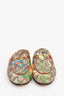 Gucci Brown Coated Canvas Supreme Leaf Print Mules Size 37.5