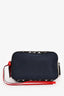 Valentino Navy Cloth Black Canvas Logo Strap Bum Bag