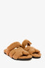 Hermès Tan Shearling 'Chypre' Sandals Size 45