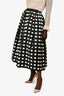 Prada 2022 Green/Cream Gingham Midi Skirt Size 42