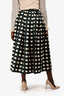 Prada 2022 Green/Cream Gingham Midi Skirt Size 42