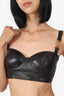 Versace Black Leather Bustier Size 38