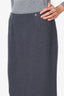 Pre-Loved Chanel™ Navy Wool Tweed Midi Pencil Skirt Size 38