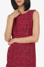 Pre-Loved Chanel™ Pink/Black Tweed Sleeveless Midi Dress Size 42