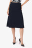 Stella McCartney Navy Knit Knee Length Skirt Size 40