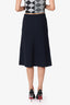 Stella McCartney Navy Knit Knee Length Skirt Size 40