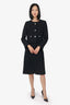 Prada Black Wool Knee Length Skirt + Cropped Jacket Size 42