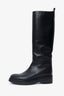 The Row Black Leather Knee High Boots Size 38.5