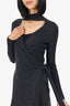 Diane von Furstenberg Grey Wool/Cashmere Knit Wrap Dress Size P