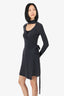 Diane von Furstenberg Grey Wool/Cashmere Knit Wrap Dress Size P