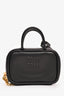 Miu Miu Black Leather Logo Mini Top Handle Keychain
