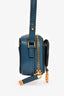 Christian Dior Blue Leather Nano Saddle Crossbody