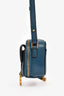 Christian Dior Blue Leather Nano Saddle Crossbody