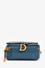 Christian Dior Blue Leather Nano Saddle Crossbody