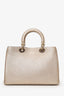 Christian Dior Gold Leather 'Diorissimo' Medium Top Handle with Strap and Pouch