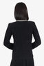Self-Portrait Black Tape Knit Crystal-Embellished Jacket Size S