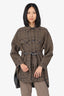 Maje Brown/Black Gavino Plaid Belted Coat Size 2
