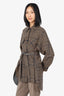 Maje Brown/Black Gavino Plaid Belted Coat Size 2