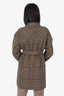 Maje Brown/Black Gavino Plaid Belted Coat Size 2