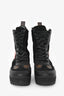 Louis Vuitton Black Suede Monogram Heart Patchwork Combat Boots Size 36.5